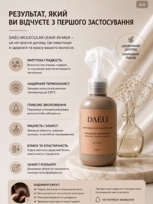DAÉLI Molecular Leave-In Milk — незмивне молочко для волосся
