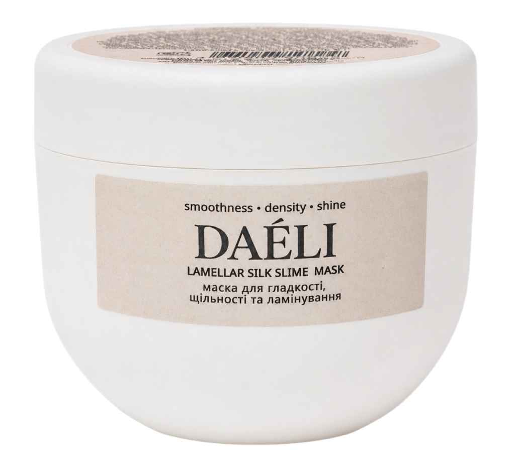СЛАЙМ-МАСКА ламелярнаDAÉLI Lamellar Silk Slime Mask 500 мл — маска для гладкості, щільності та ламінування волосся